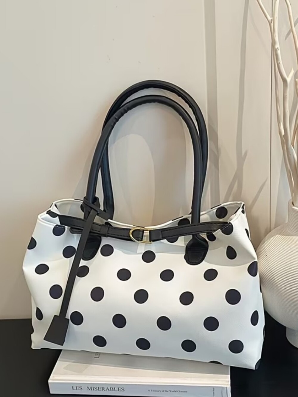 [Polka Dot Tote Bag] Ladies' Crossbody Bag, New Trendy Polka Dot Contrasting Tot